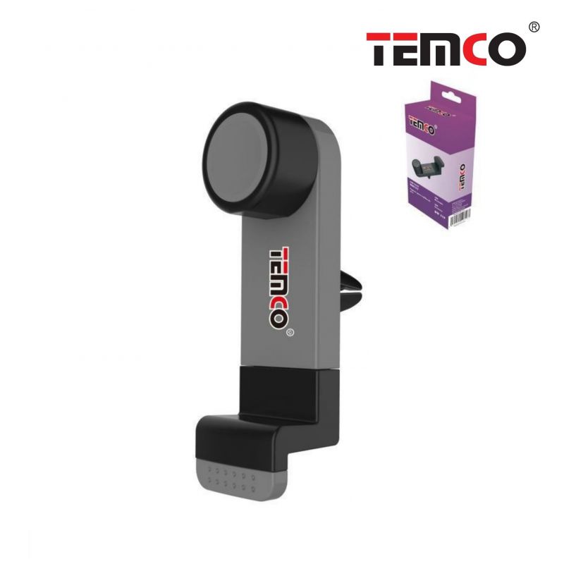 TEMCO Soporte de Móvil Para Coche simple de usar y colocar Rotación 360º | Negro