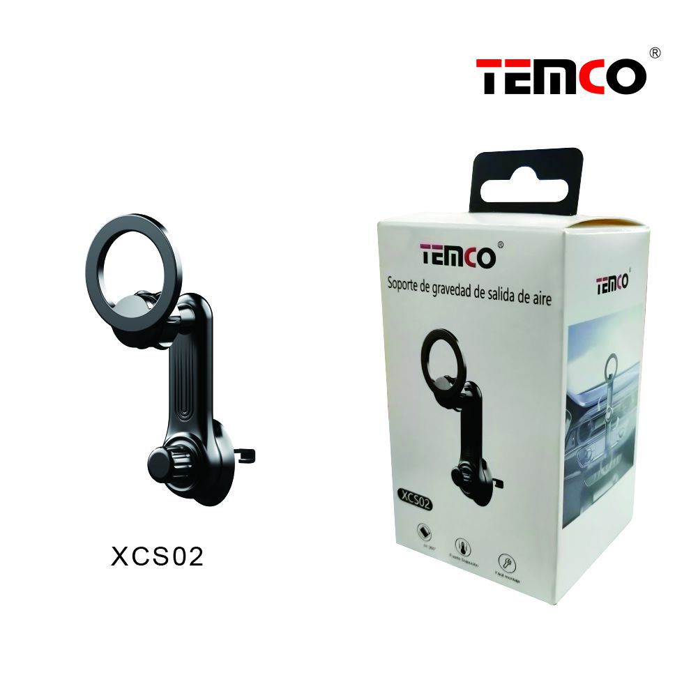 TEMCO Soporte para teléfono para colocar en Salida de Aire con Rotación 360º | Negro