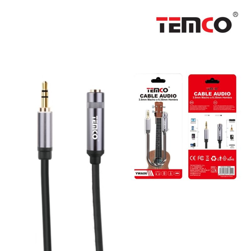 TEMCO Cable XLR M/F en color Plateado