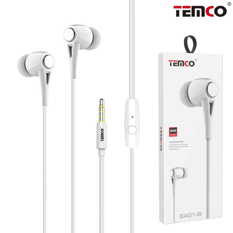 TEMCO Auriculares Estéreo Gama Alta | Blanco