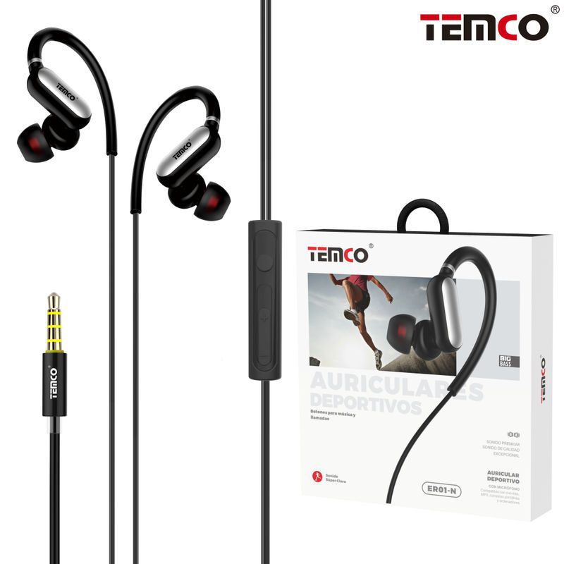 Auriculares deportivos / Botonoes para música y llamadas 3.5 interfaz de audio / Con micrófono  / Móviles - MP3 - Consolas portátiles - Ordenadores