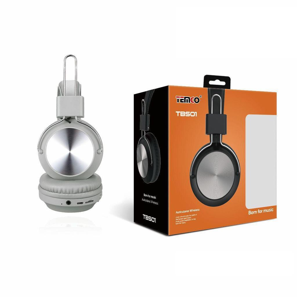 TEMCO Auriculares Inalámbricos | 40mm | 6-8h | 20Hz - 18KHz | 2h Carga | 3.7V 250mAh Disponibles en 2 colores