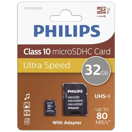 PHILIPS Tarjetas microSD 8 | 16 | 32 GB con adaptador incluido