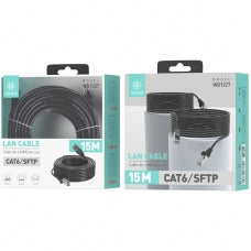 Cable LAN / CAT6/SFTP / 15M / Router - Monitor - Laptop / Negro