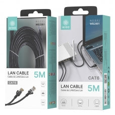 IKREA Cable LAN CAT6 con 5 metros para Monitor - Laptop - Router en color Negro