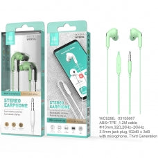 IKREA  Auriculares Estéreo 3.5mm 1.2 Longitud Muy ligeros perfectos para deporte | Verde claro
