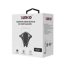 TEMCO Soporte para Rejilla de Ventilación con silicona antideslizante  Rotación 360º | Negro