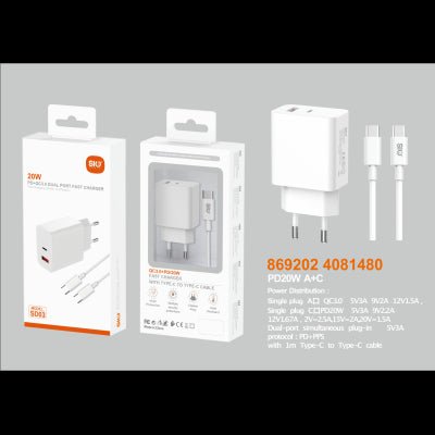 Sio SD03 Cargador PD20W+QC3.0 C - C - ROOLAYMO - Carcasas ExclusivasSIOSio SD03 Cargador PD20W+QC3.0 C - C